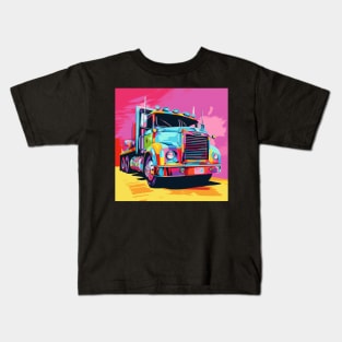 A Graphic Pop Art Drawing of a big American truck Kids T-Shirt